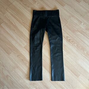 David Lerner New York Black Faux Leather Raw Hem Pants Women’s XS